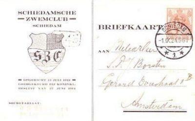 Briefkaart – Hoe verging het een SZC-waterpolosecretaris in 1924?