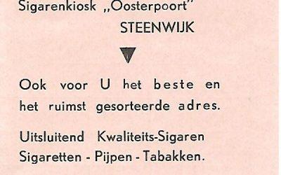Bad-rooster met Uren van Openstelling der Nuts Bad- en Zweminrichting Steenwijk (±1938)