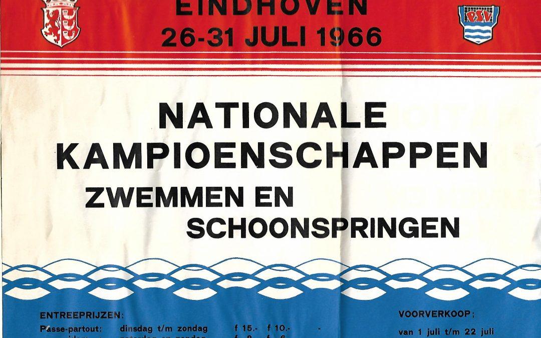 Affiche – Nederlandse kampioenschappen zwemmen en schoonspringen (1966)
