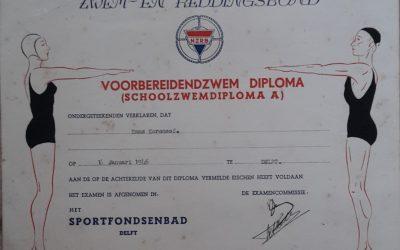 Diploma – Voorbereidend Zwemdiploma (Schoolzwemdiploma A) (1946)