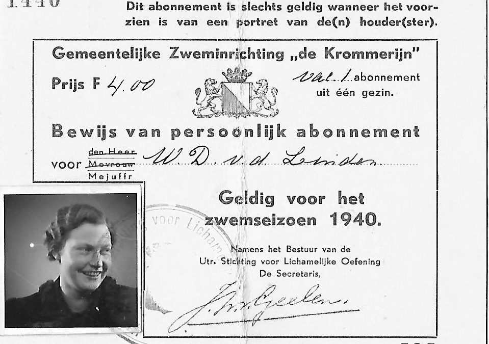 Abonnement Gemeentelijke Zweminrichting “de Krommerijn” (1940)
